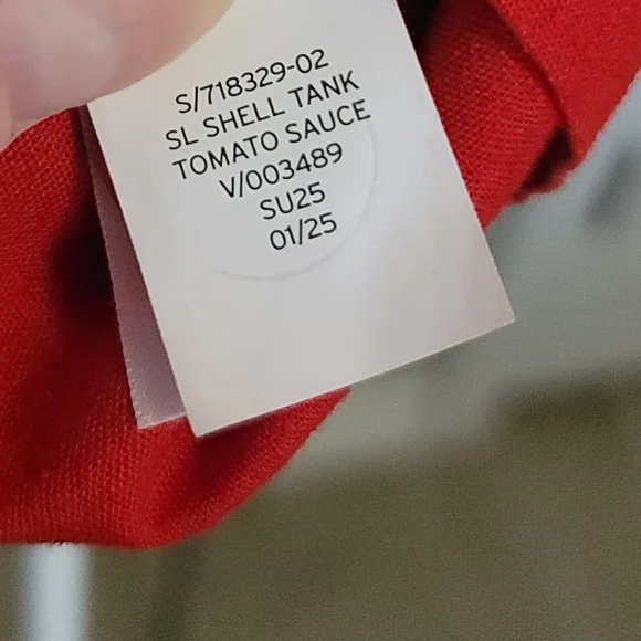 🆕️ Gap Linen Blend Crop Shell Tank Top in Tomato Sauce Red - Picture 10 of 13